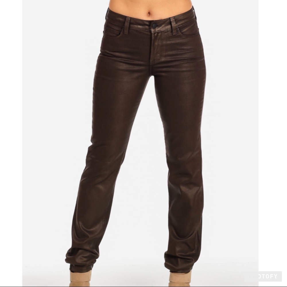 (0) NYDJ Brown Skinny Jeans